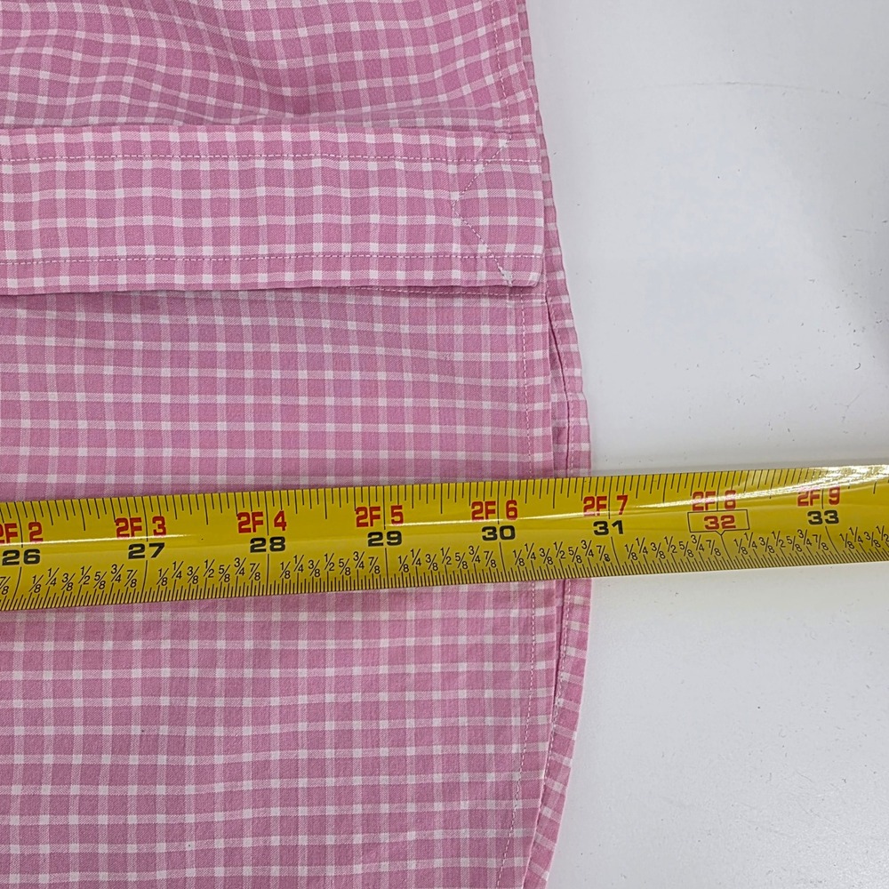Ralph Lauren Mens Pink Gingham Check Button Down Shirt Large Long Sleeve Pony - Picture 5 of 6